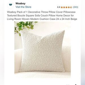 *New*  Set of 2 Pillow covers in beige by  Woaboy 18”